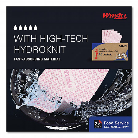 Foodservice Cloths, 12.5 x 23.5, Red, 200/Carton (51639)
