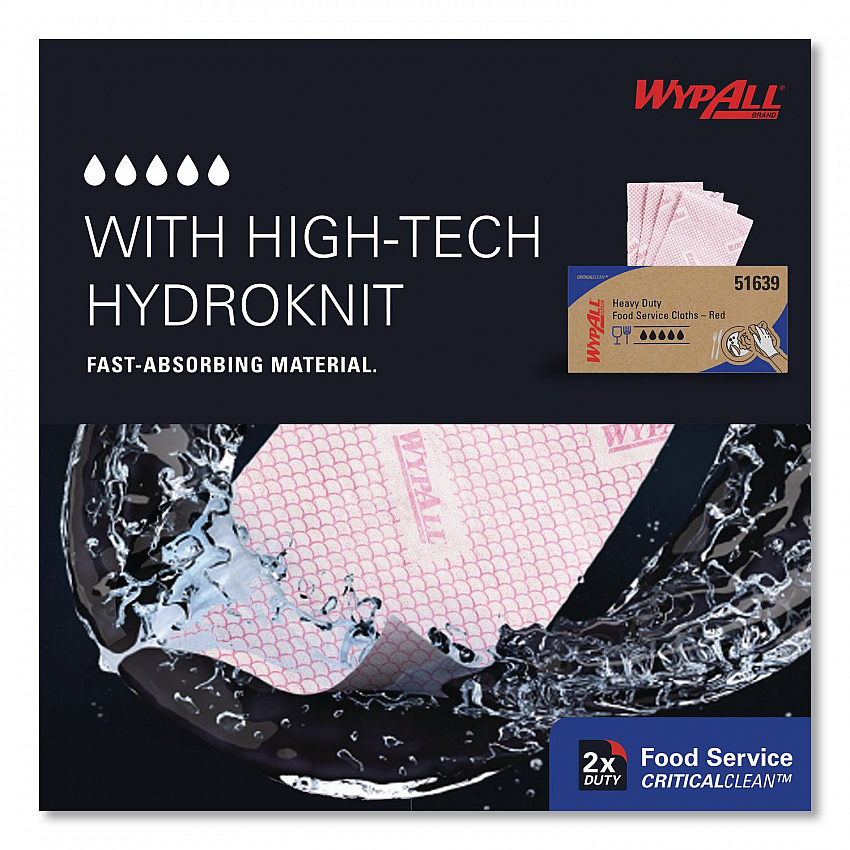 Foodservice Cloths, 12.5 x 23.5, Red, 200/Carton (51639)