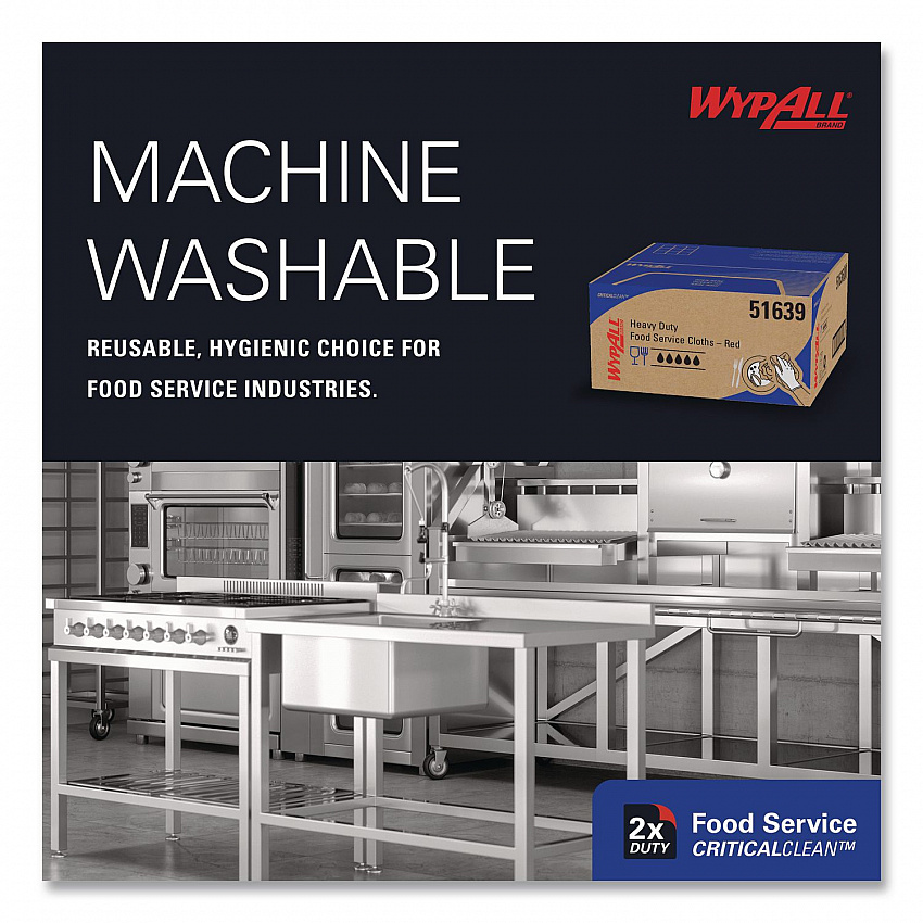 Foodservice Cloths, 12.5 x 23.5, Red, 200/Carton (51639)