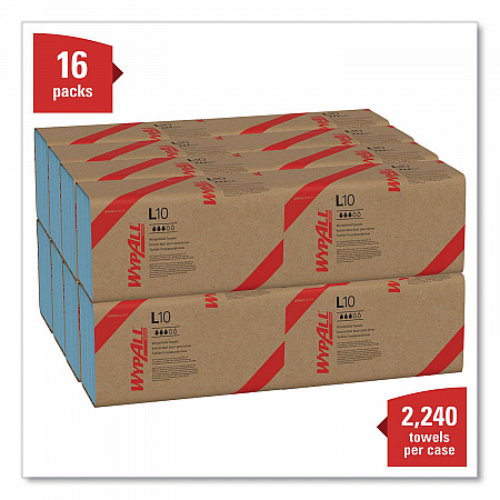 L10 Windshield Towels, Banded, 2-Ply, 9.38 x 10.25, Light Blue, 140/Pack, 16 Packs/Carton (05120)