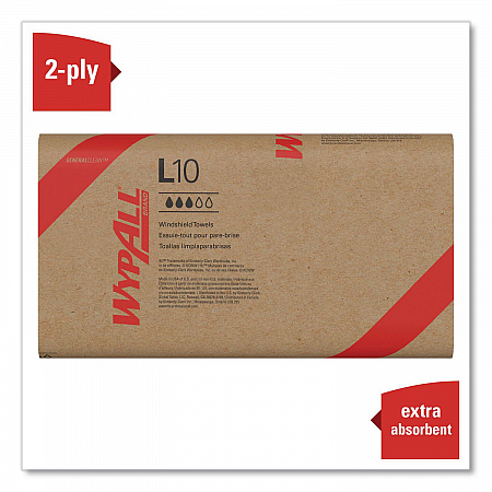 L10 Windshield Towels, Banded, 2-Ply, 9.38 x 10.25, Light Blue, 140/Pack, 16 Packs/Carton (05120)
