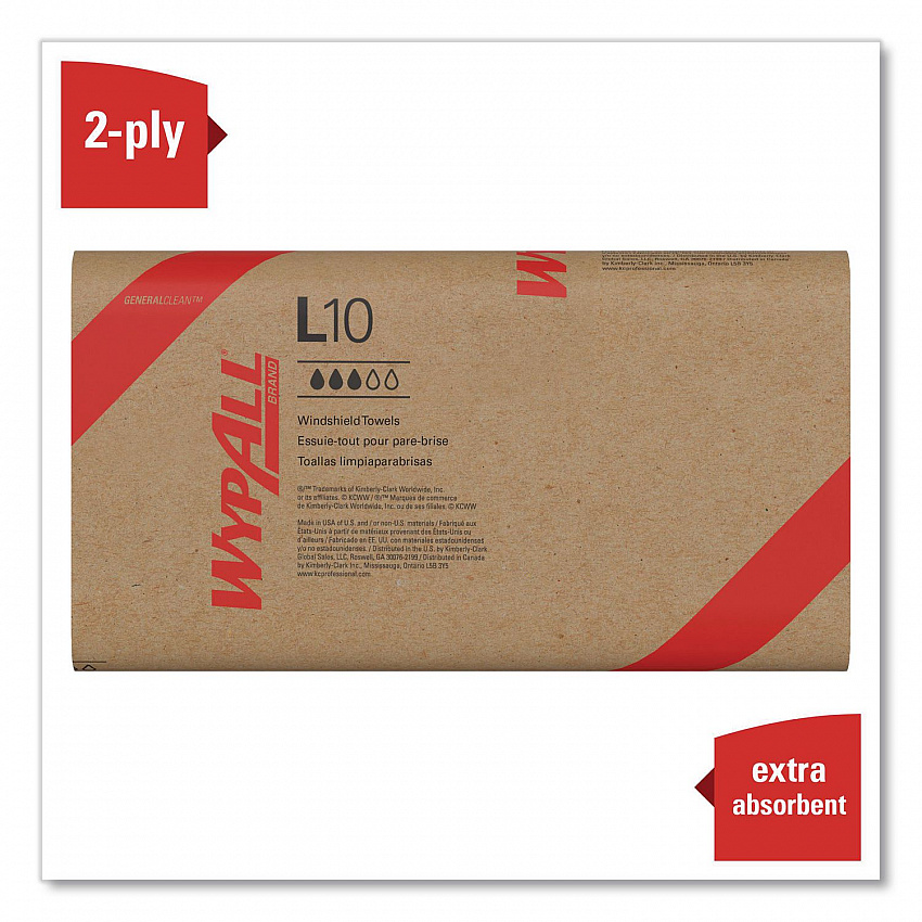 L10 Windshield Towels, Banded, 2-Ply, 9.38 x 10.25, Light Blue, 140/Pack, 16 Packs/Carton (05120)
