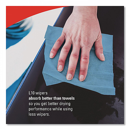 L10 Windshield Towels, Banded, 2-Ply, 9.38 x 10.25, Light Blue, 140/Pack, 16 Packs/Carton (05120)