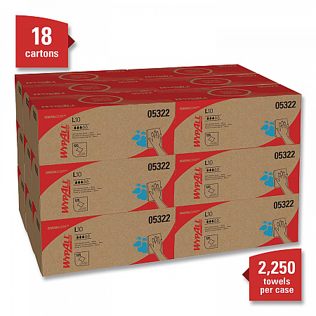 L10 Towels POP-UP Box, 1-Ply, 12 x 10.25, White, 125/Box, 18 Boxes/Carton (05322)