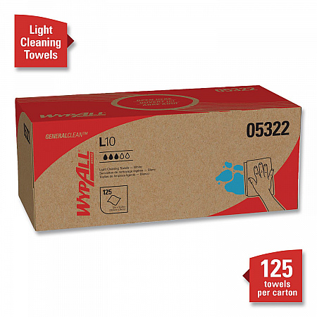 L10 Towels POP-UP Box, 1-Ply, 12 x 10.25, White, 125/Box, 18 Boxes/Carton (05322)