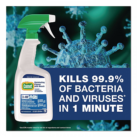 Disinfecting Cleaner with Bleach, Fresh Scent, 32 oz Bottles, 8 Bottles and 2 Trigger Sprayers/Carton (30314CT)