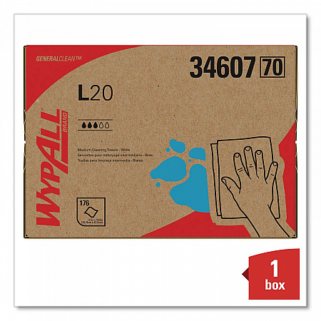 L20 Towels, BRAG Box, 11.1 x 16.8, Unscented, White, 176/Box (34607)