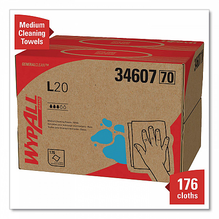 L20 Towels, BRAG Box, 11.1 x 16.8, Unscented, White, 176/Box (34607)