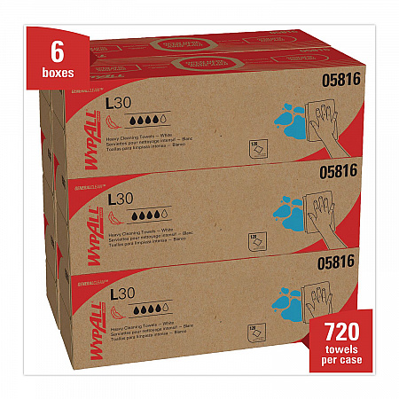 L30 Towels, POP-UP Box, 9.8 x 16.4, White, 120/Box, 6 Boxes/Carton (05816)