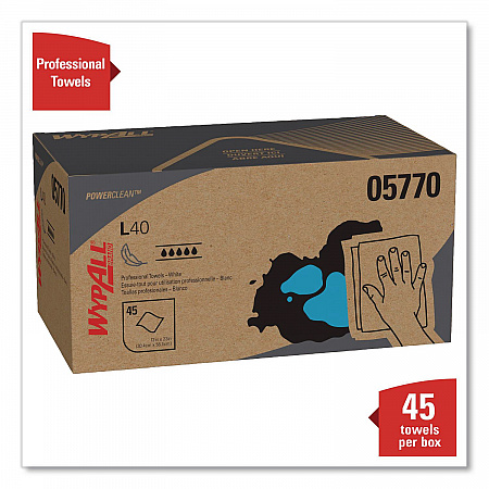 L40 Towels, Pro Towels, 12 x 23, White, 45/Box, 12 Boxes/Carton (05770)