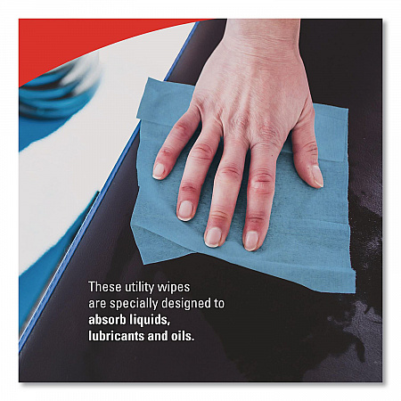 L40 Wiper, 1/4 Fold, Blue, 12.5 x 12, 56/Box, 12 Boxes/Carton (05776)