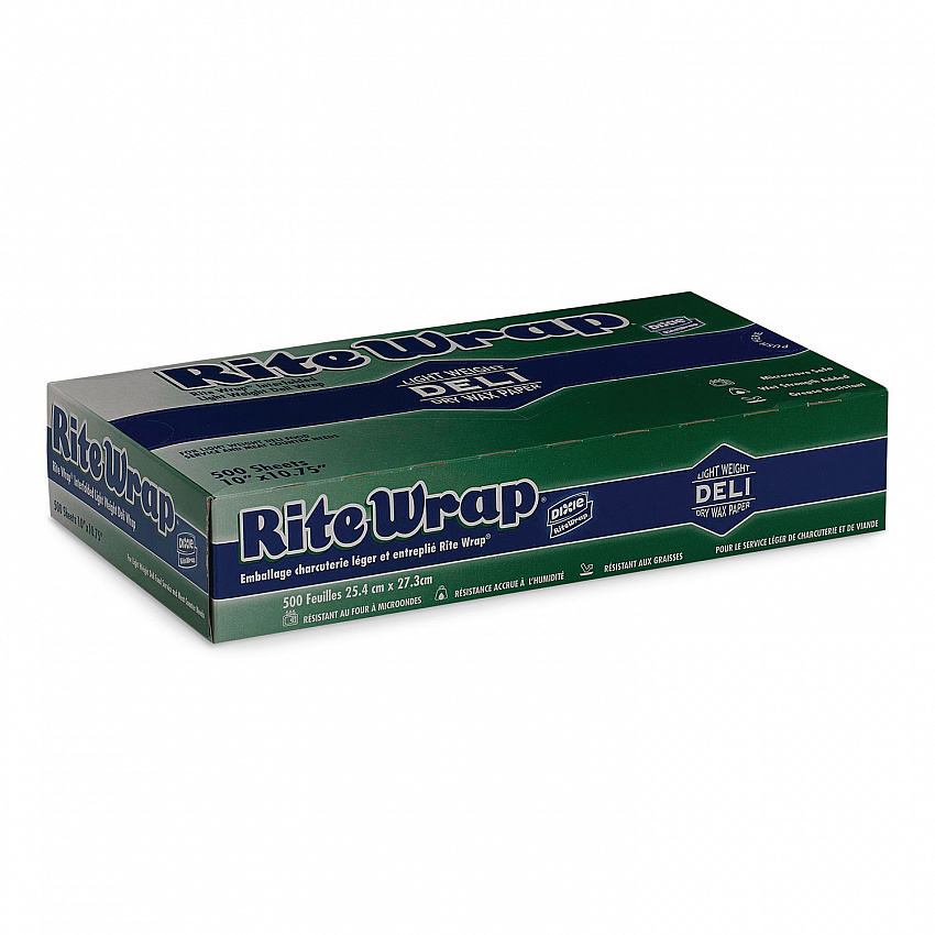 Rite-Wrap Dry Wax Lightweight Deli Paper, 10 x 10.75, 500 Sheets/Pack, 12 Packs/Carton (RW106)