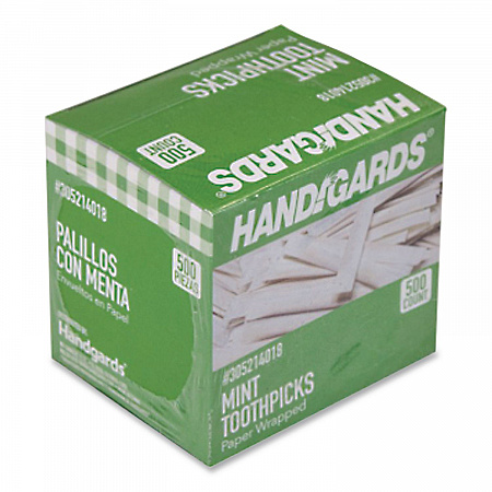 Individually Wrapped Round Wood Mint Toothpicks, 4