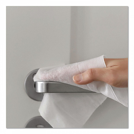 WipesPlus Disinfecting Surface Wipes, Flat Pack, 1-Ply, 7 x 8, Lemon Scent, White (37701EA)