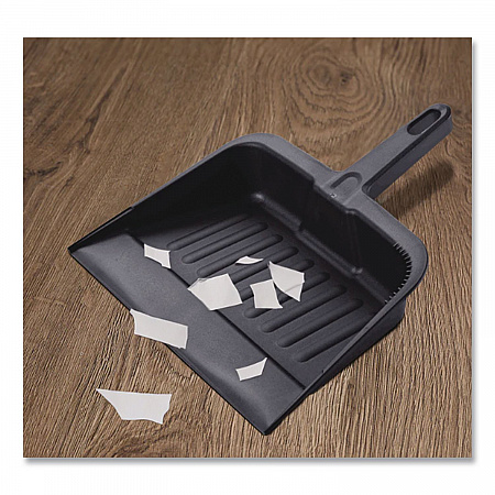 Heavy-Duty Plastic Dust Pan, 12 x 12, Black (700EA)