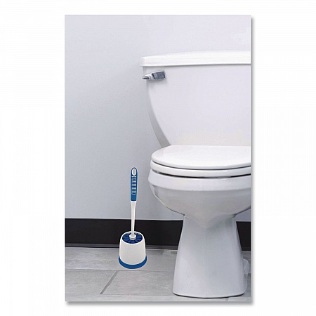 Toilet Bowl Brush and Caddy, Blue/Gray (T000200)