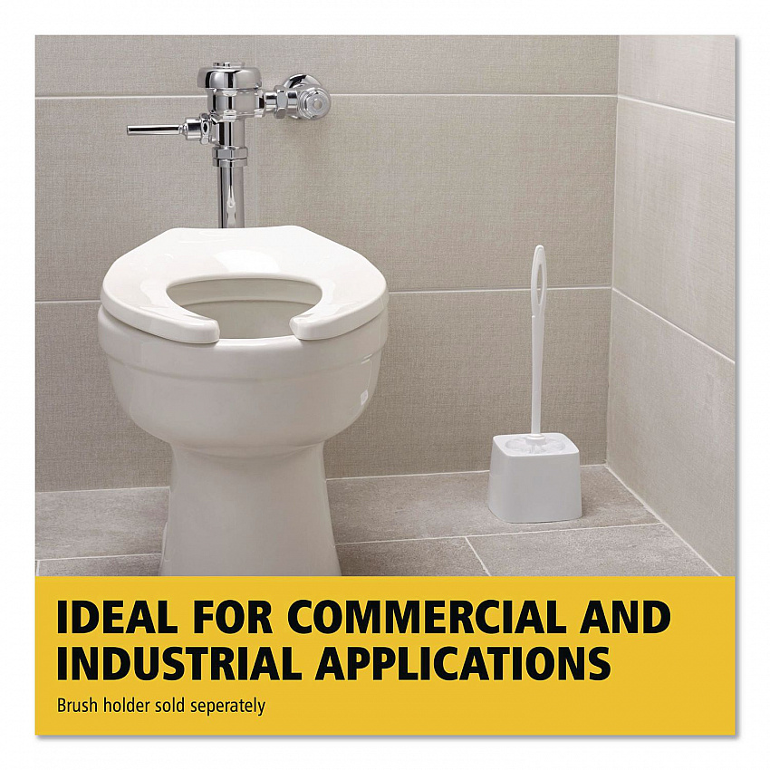 Commercial-Grade Toilet Bowl Brush, 10" Handle, White (631000WE)