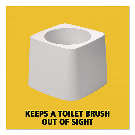 Commercial-Grade Toilet Bowl Brush Holder, White (631100WE)