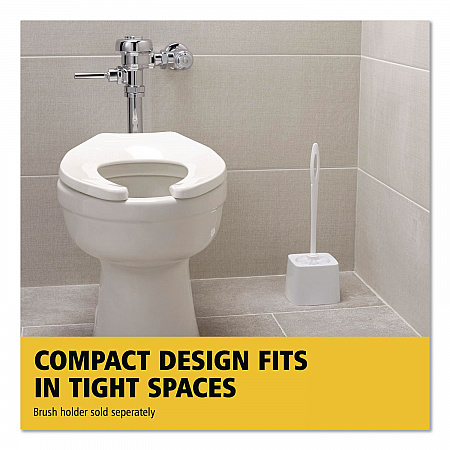 Commercial-Grade Toilet Bowl Brush Holder, White (631100WE)