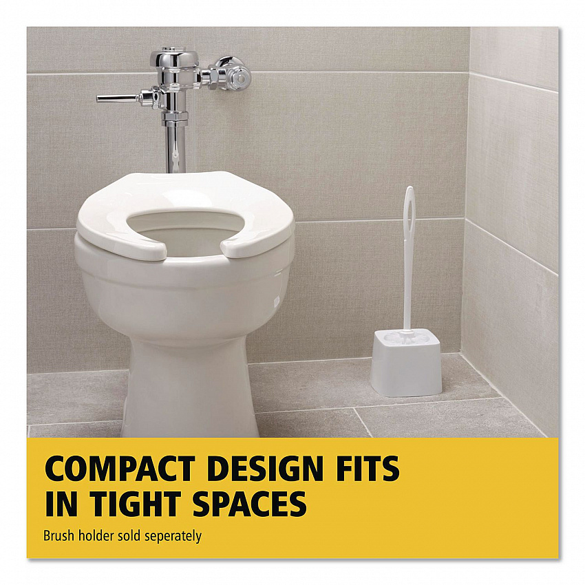Commercial-Grade Toilet Bowl Brush Holder, White (631100WE)