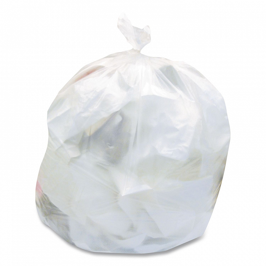 High-Density Waste Can Liners, 10 gal, 6 mic, 24" x 24", Natural, 50 Bags/Roll, 20 Rolls/Carton (Z4824RNR01)