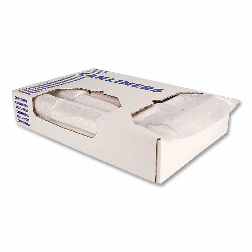 High-Density Waste Can Liners, 10 gal, 6 mic, 24" x 24", Natural, 50 Bags/Roll, 20 Rolls/Carton (Z4824RNR01)