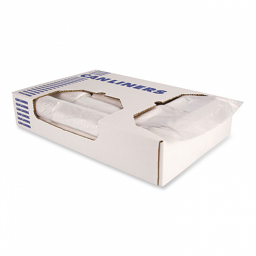 High-Density Waste Can Liners, 33 gal, 16 mic, 33" x 40", Natural, 25 Bags/Roll, 10 Rolls/Carton (Z6640VNR01)