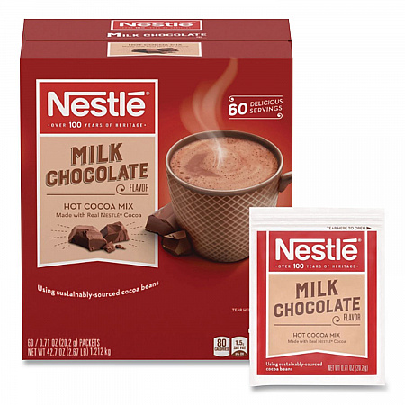 Hot Cocoa Mix, Milk Chocolate, 0.71 oz Packet, 60 Packets/Box (26791)