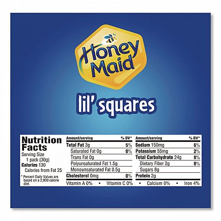 Honey Maid Lil' Squares Graham Crackers, Honey, 1.06 Oz Bag, 72/carton (001932000166)