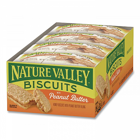 Biscuits, Honey with Peanut Butter, 1.35 oz Pouch, 16/Box (GEM47878)