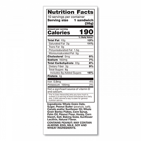 Biscuits, Honey with Peanut Butter, 1.35 oz Pouch, 16/Box (GEM47878)