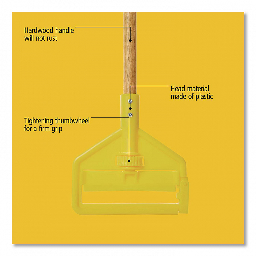 Invader Side-Gate Wood Wet-Mop Handle, 60", Natural, 12/Carton (H116)