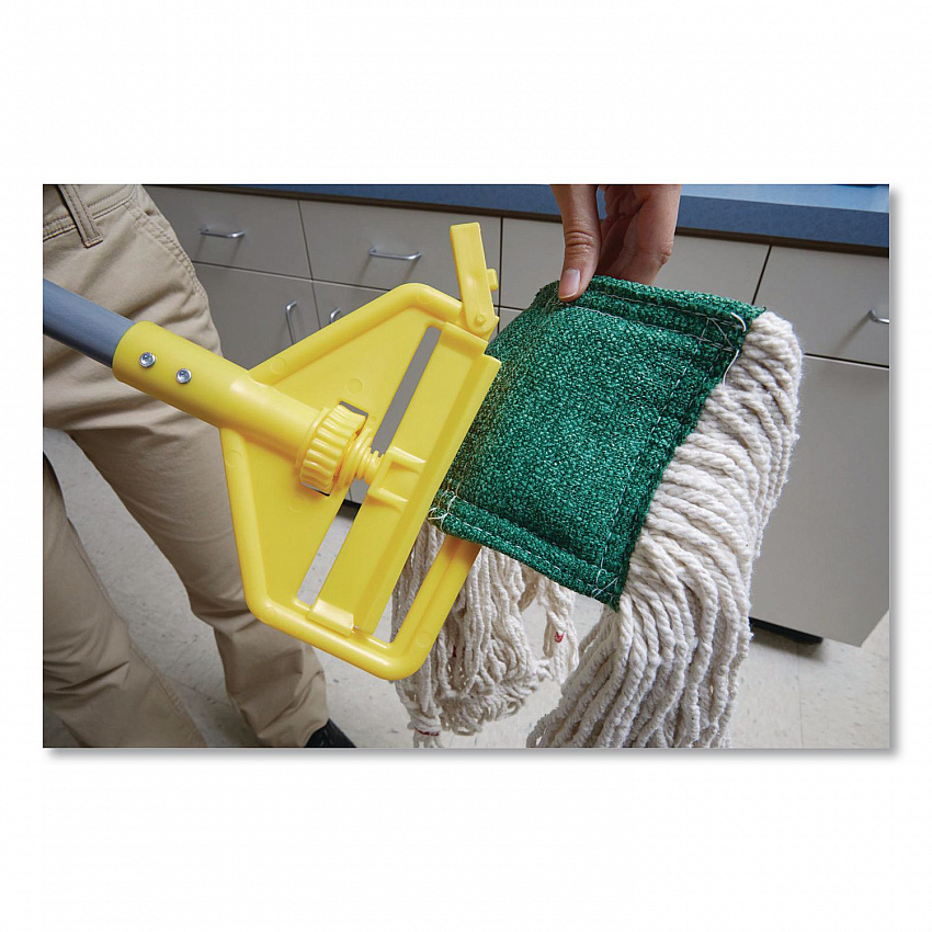 Invader Fiberglass Side-Gate Wet-Mop Handle, 60", Gray/Yellow (H146)