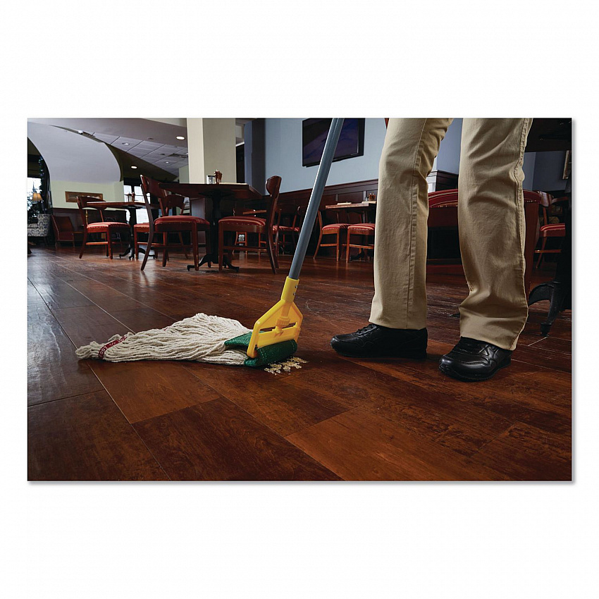 Invader Fiberglass Side-Gate Wet-Mop Handle, 60", Gray/Yellow (H146)