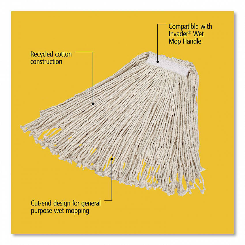 Value Pro Mop Head, Cotton, Large, White (FGV11800WH00)
