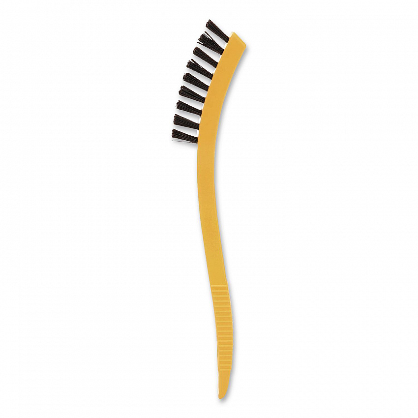 Synthetic-Fill Tile and Grout Brush, Black Plastic Bristles, 2.5" Brush, 8.5" Yellow Plastic Handle (9B56BLA)