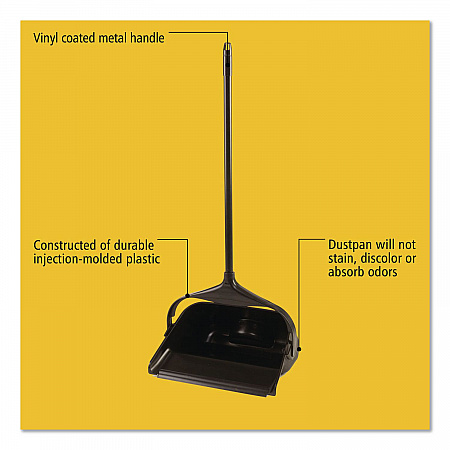 Lobby Pro Upright Dustpan with Wheels, 12.5 x 37,  27.5