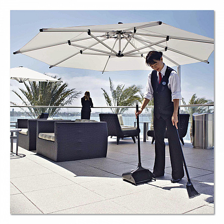 Lobby Pro Upright Dustpan with Wheels, 12.5 x 37,  27.5