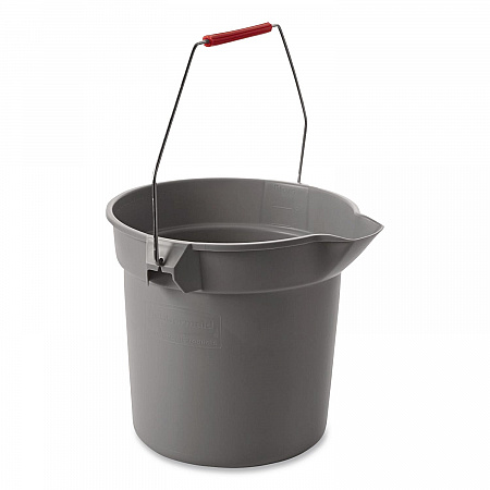 BRUTE Round Utility Pail, 10 qt, Plastic, Gray, 10.5