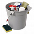 BRUTE Round Utility Pail, 10 qt, Plastic, Gray, 10.5