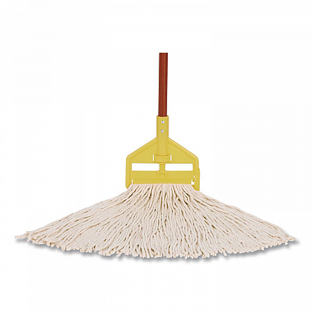 Non-Launderable Premium Cut-End Cotton Wet Mop Head, 16 oz, White, 1