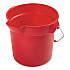 BRUTE Round Utility Pail, 10 qt, Plastic, Red, 10.5