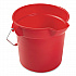BRUTE Round Utility Pail, 10 qt, Plastic, Red, 10.5