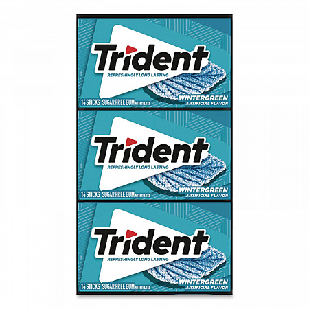 Sugar-Free Gum, Wintergreen, 14 Sticks/Pack, 12 Packs/Carton (30400058)