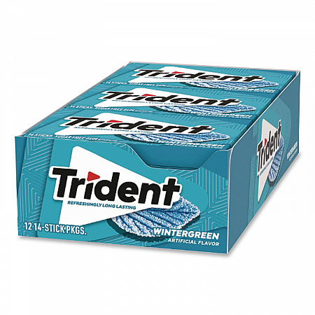 Sugar-Free Gum, Wintergreen, 14 Sticks/Pack, 12 Packs/Carton (30400058)