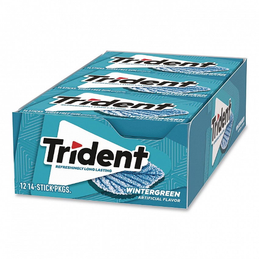 Sugar-Free Gum, Wintergreen, 14 Sticks/Pack, 12 Packs/Carton (30400058)