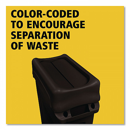 Swing Top Lid for Slim Jim Waste Containers, 11.38w x 20.5d x 5h, Black (267360BK)