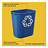 Deskside Recycling Container, Small, 13.63 qt, Plastic, Blue (295573BE)