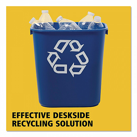 Deskside Recycling Container, Small, 13.63 qt, Plastic, Blue (295573BE)