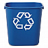 Deskside Recycling Container, Small, 13.63 qt, Plastic, Blue (295573BE)
